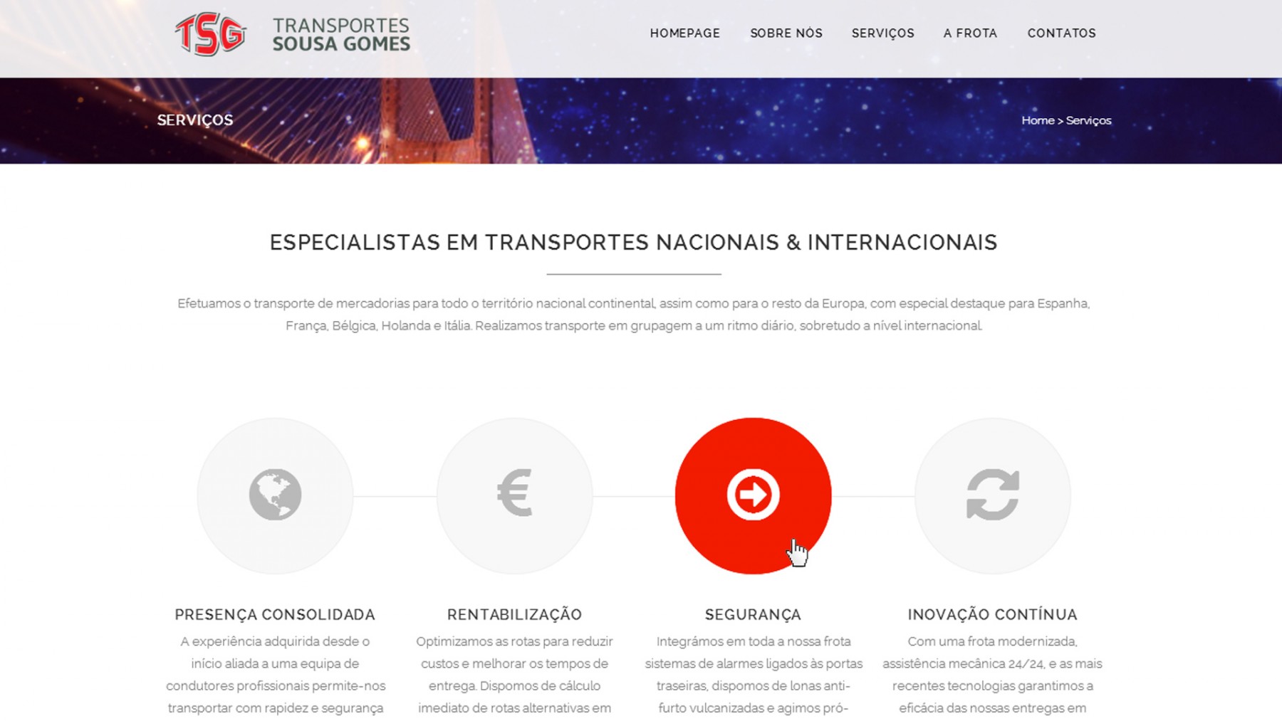 Transportes Sousa Gomes - Website